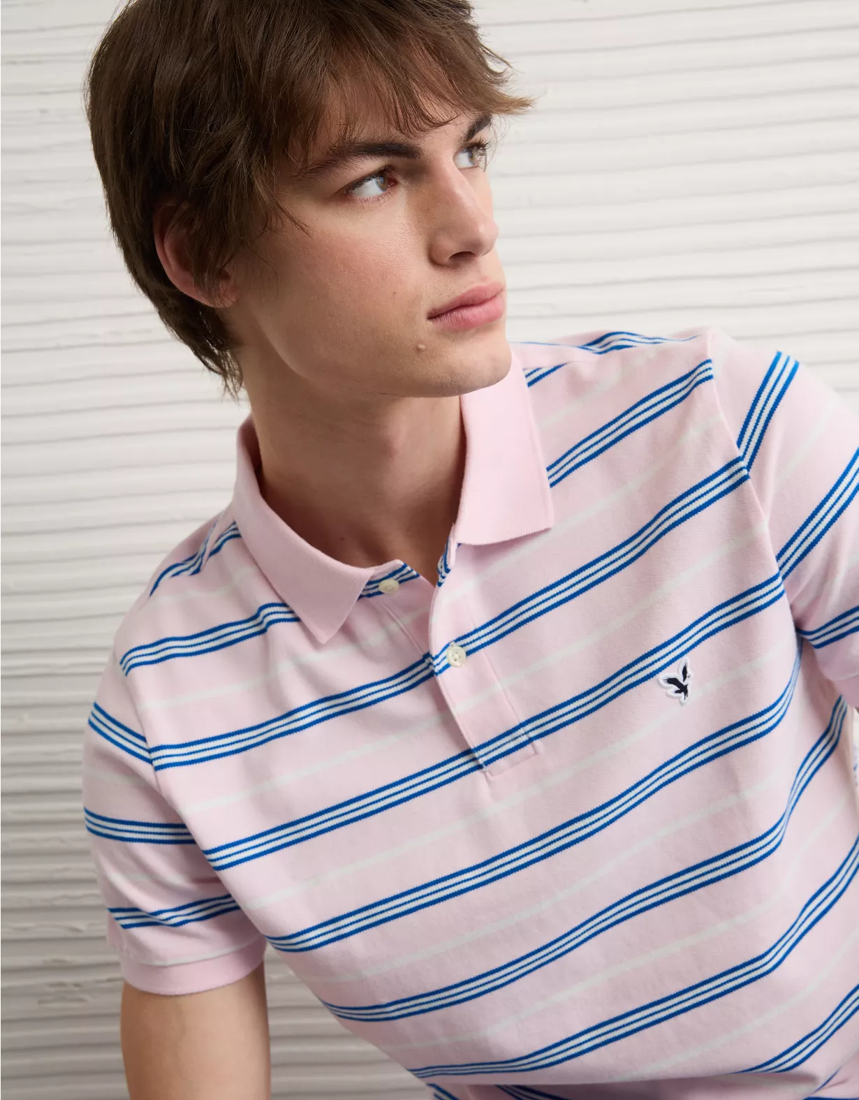 AE Slim Fit Stretch Striped Polo Shirt