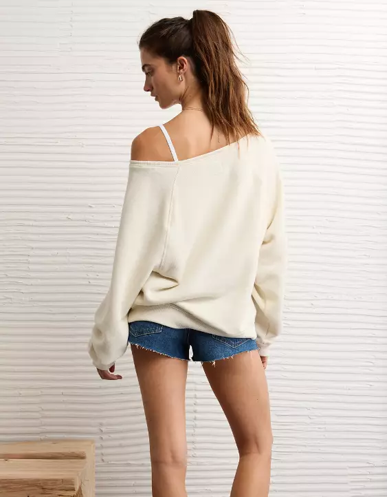 AE LSU Tigers Graphic Off The Shoulder Sweatshirt - Image 2