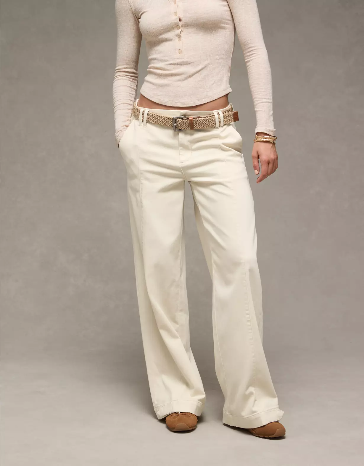 AE Stretch Mid-Rise Ultra Wide-Leg Convertible Trouser