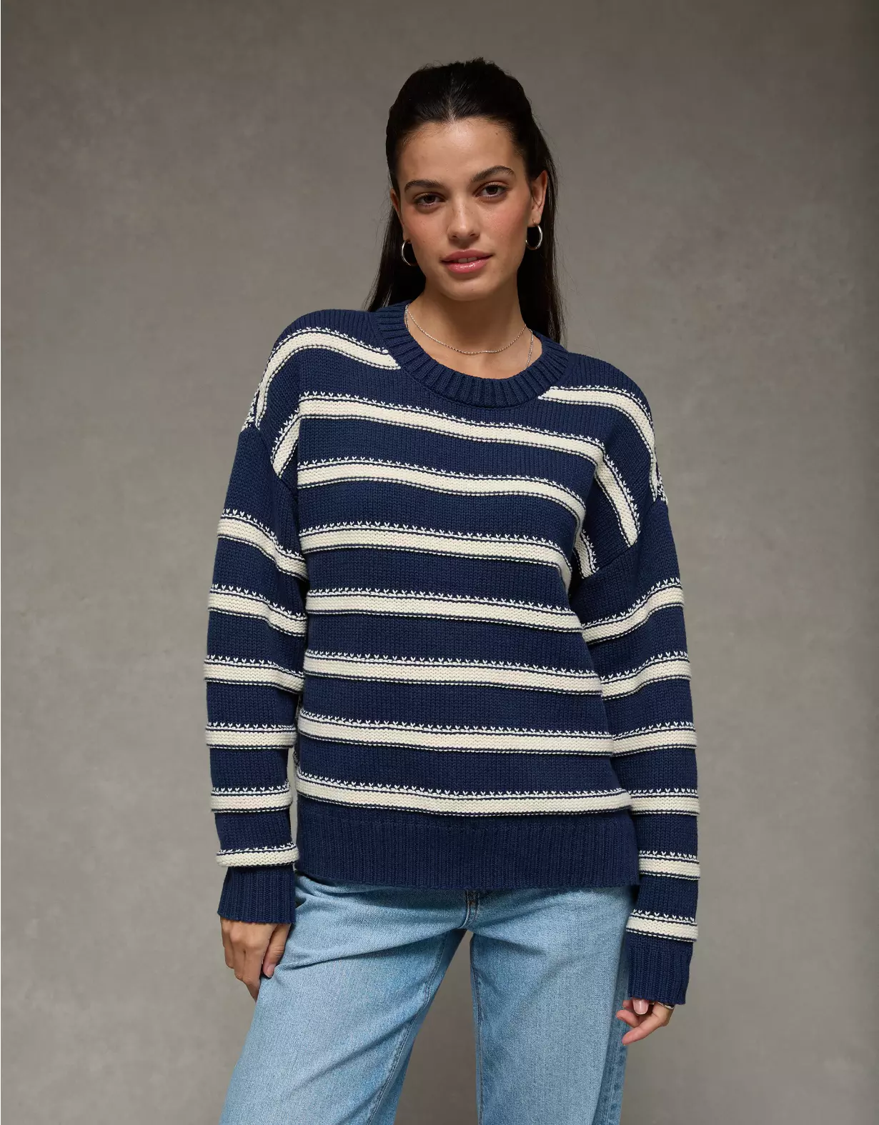 AE Striped Crew Neck Sweater