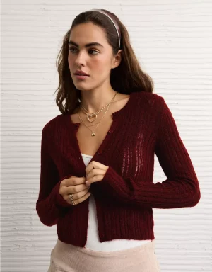 AE Fitted Crew Neck Cardigan